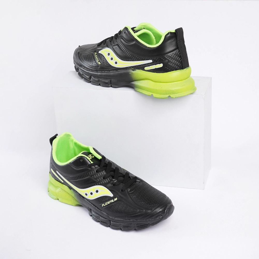 کفش ورزشی مردانه مشکی سبز مدل Flexfilm