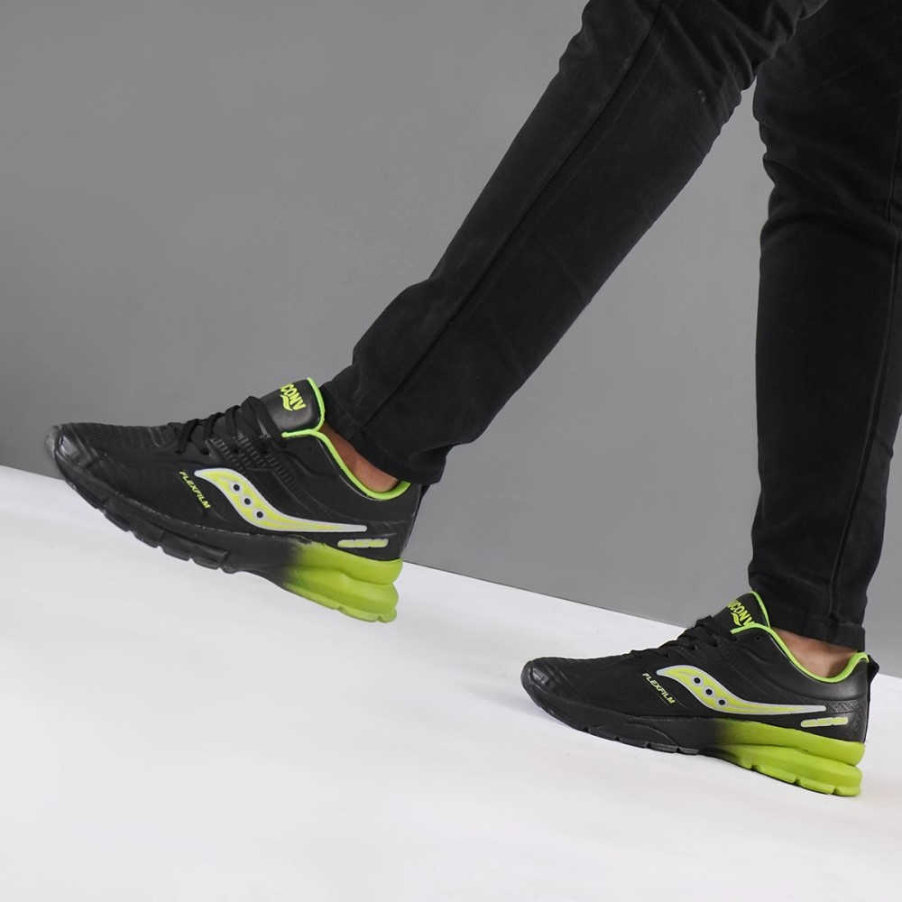 کفش ورزشی مردانه مشکی سبز مدل Flexfilm