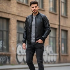 کاپشن مردانه چرم مدل Artim