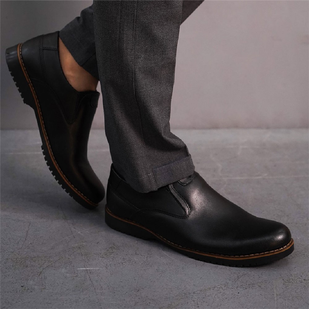کفش رسمی مردانه مشکی ساده مدل KARON