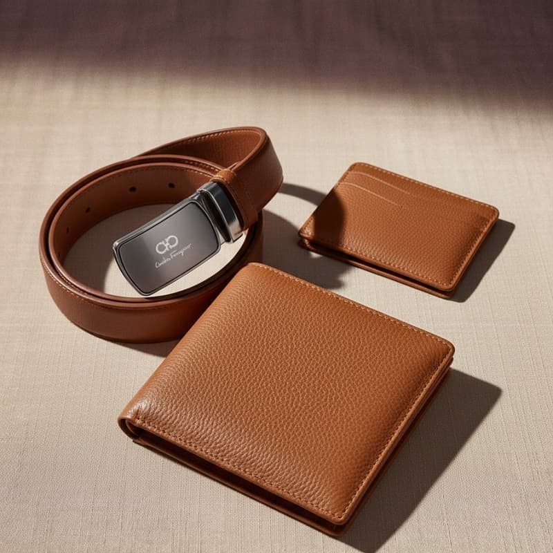 ست مردانه کیف و کمربند مدل M101