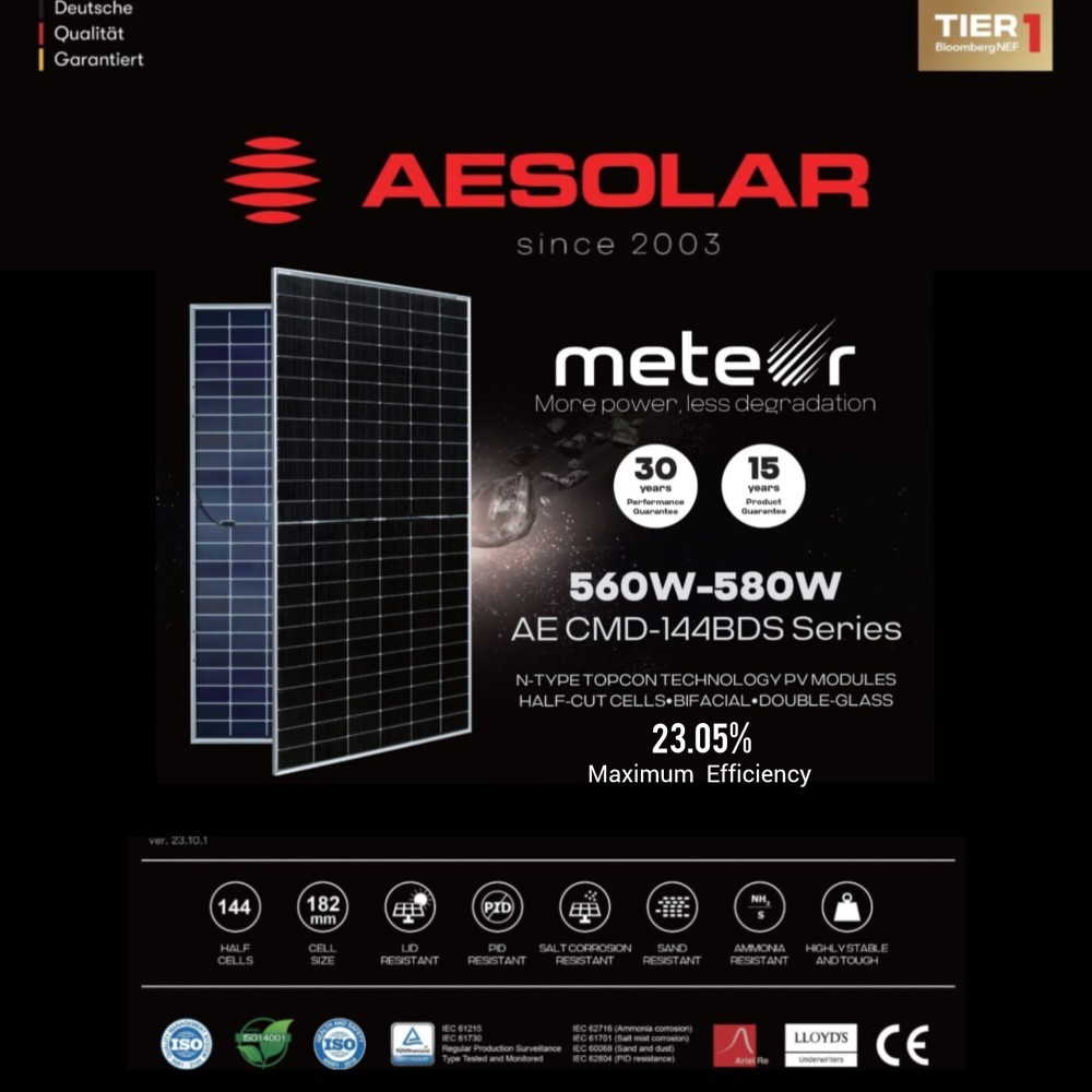 پنل‌ خورشیدی 580w-AEsolar