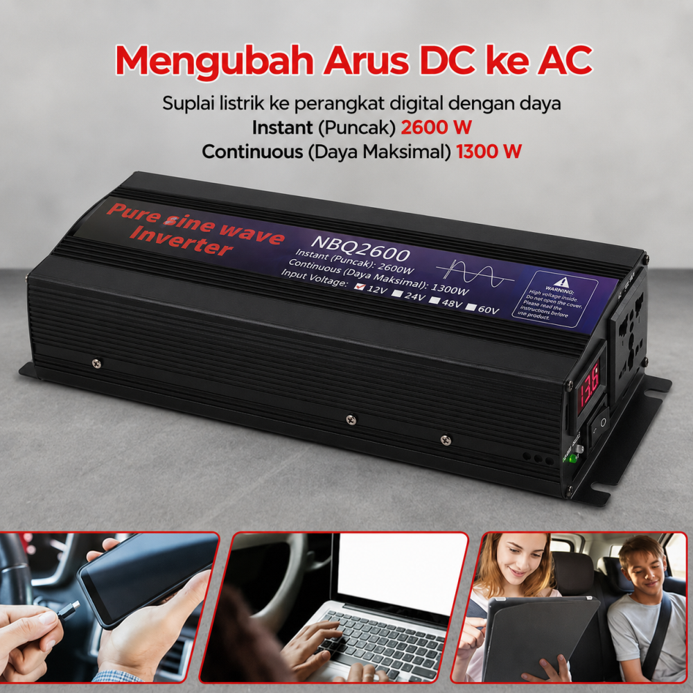 اینورتر (مبدل برق) 2600 وات کاملا سینوسی NBQ2600w