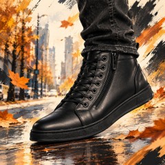 نیم بوت مردانه بندی بغل زیپ مدل کالوین