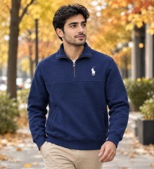 دورس مردانه نیم زیپ سلانیک یقه دار مدل POLO (دارای رنگ بندی)